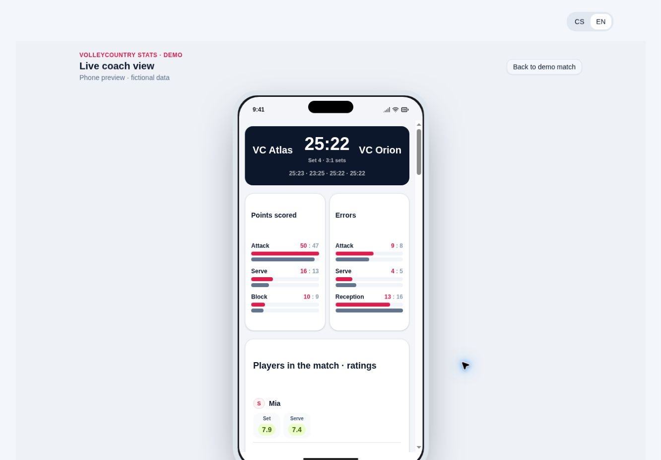 Coach view · built-in application demo